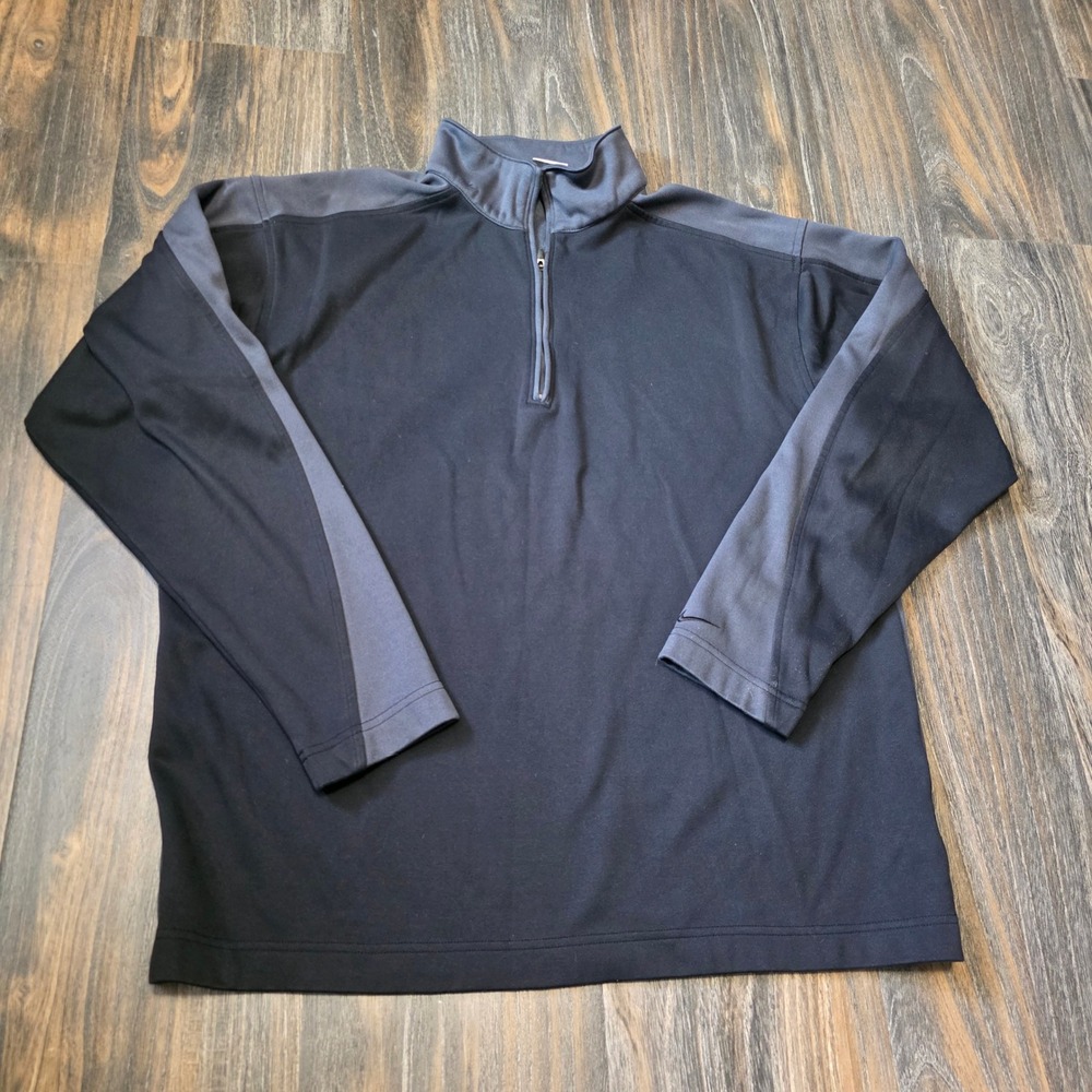 Nike Golf Mens Dri-FIT 1/4 Zip Pullover Black Gray Athletic Sweatshirt Large